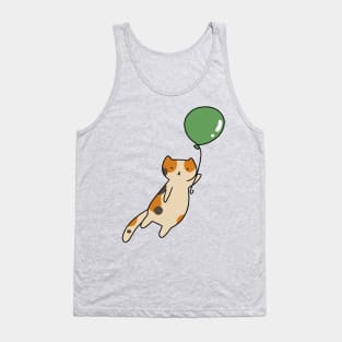 Green Balloon Calico Cat Tank Top